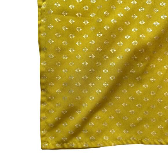 Janasya Indian Women's Mustard Foil Print Jurta Kurti Tunic Dress Small - Picture 3 of 5